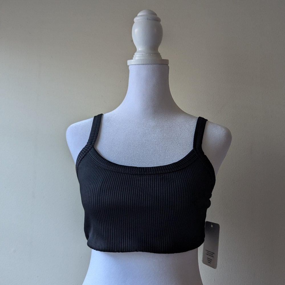 Year Of Ours Black Ribbed Bralette L